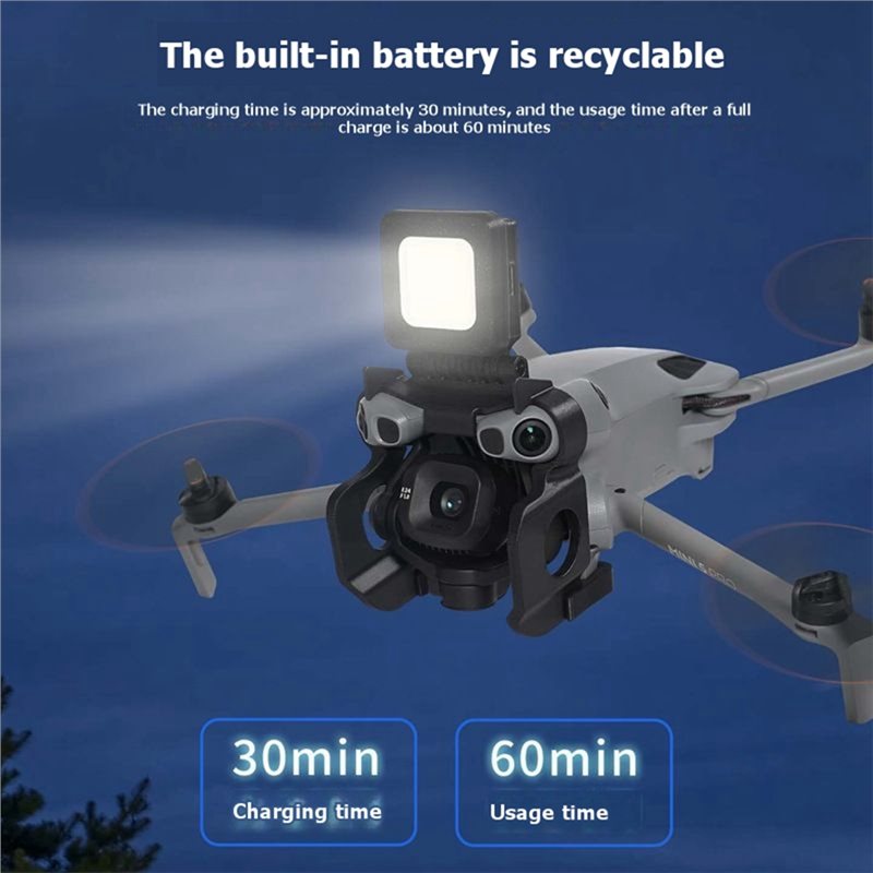 Drone Led Light - DT98 Drohnen-Nachtfluglicht Obenmontierter LED-Suchscheinwerfer Navigationslicht für